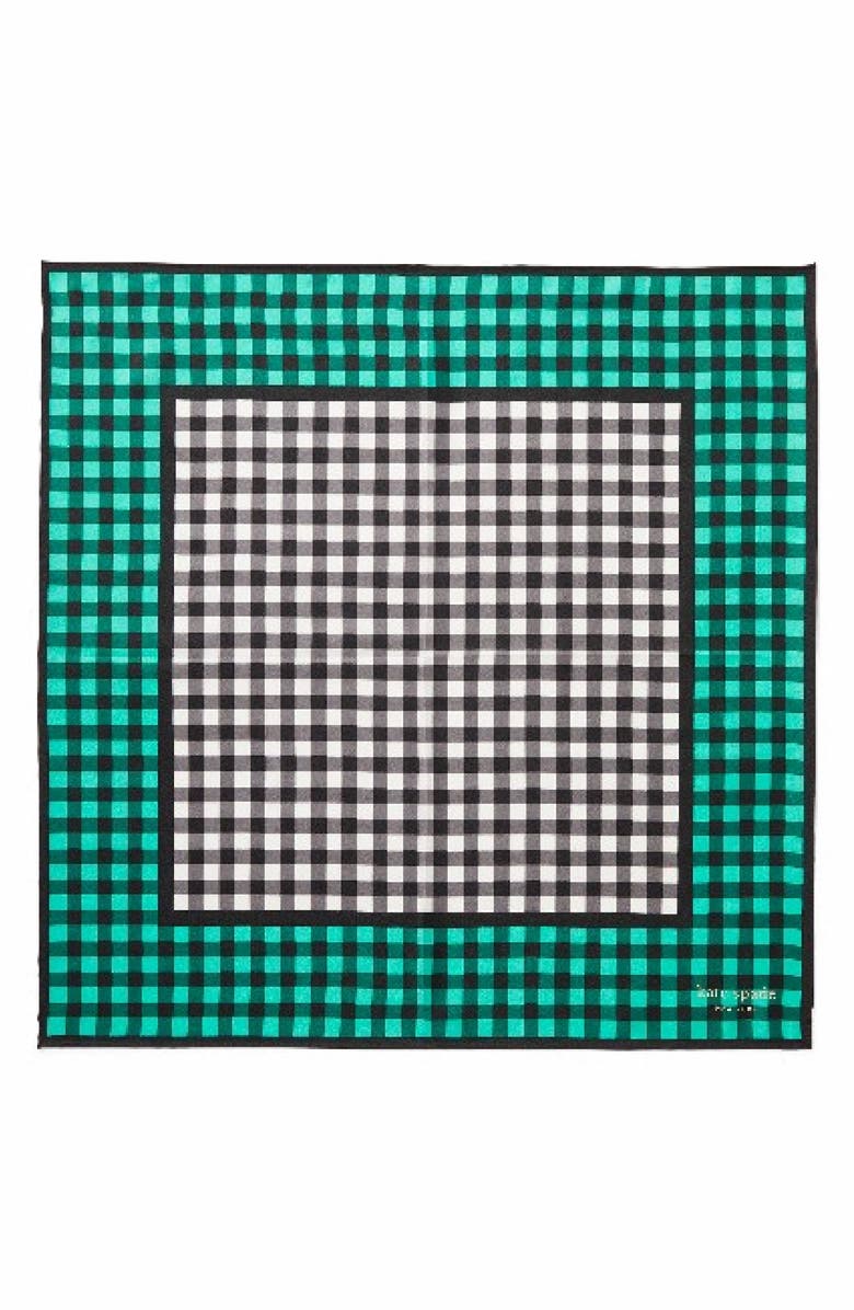 Kate Spade New York garden gingham bandana, Main, color,