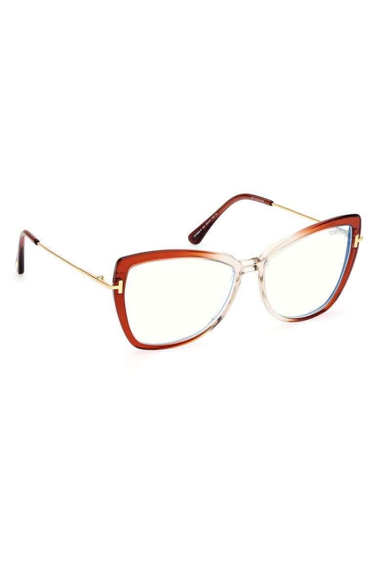 TOM FORD 55mm Butterfly Blue Light Blocking Glasses, Alternate, color, 