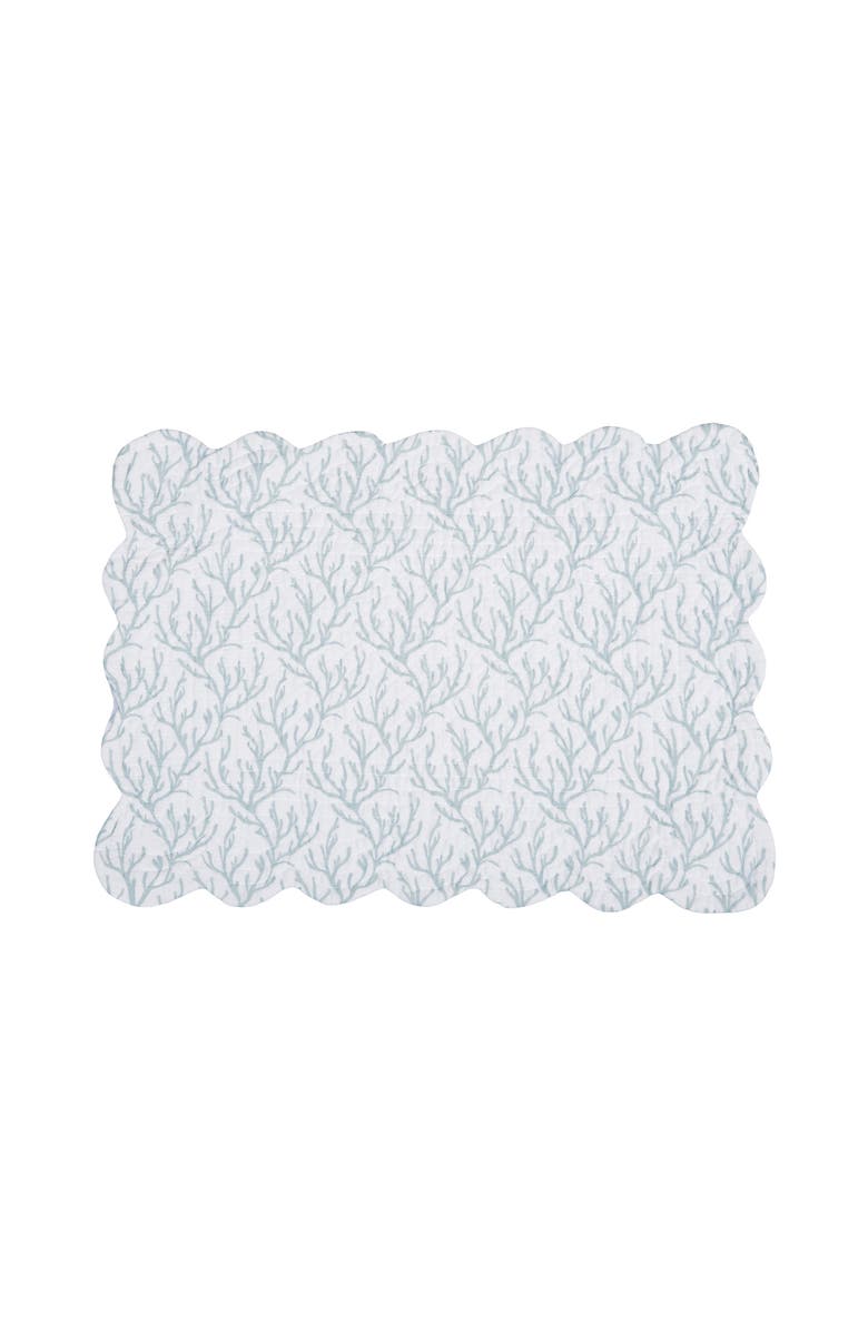 C&F Home Seafoam Reef Scalloped Placemats Set of 6 Nautical Design Coral, 13" x 19", Alternate, color, 