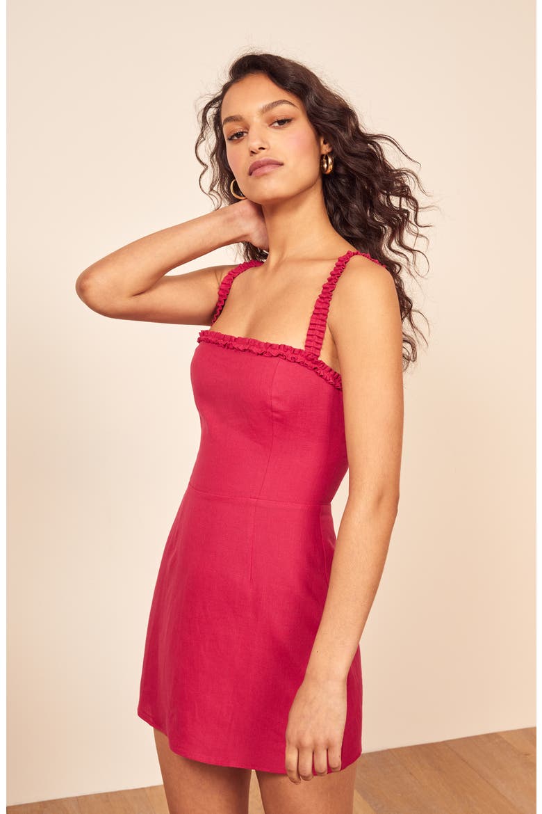 Janie Minidress, Alternate, color, RHUBARB