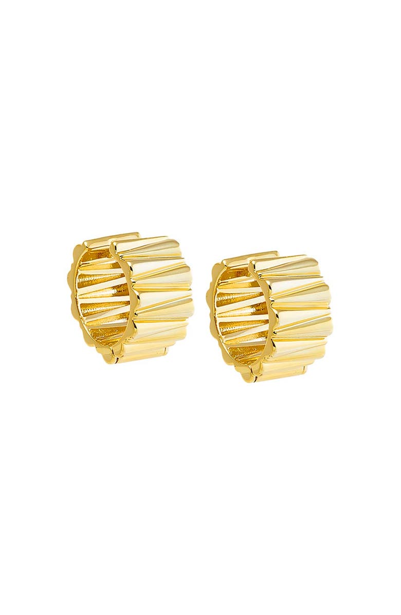 BY ADINA EDEN Solid Lined Wide Mini Huggie Earring, Main, color, Gold