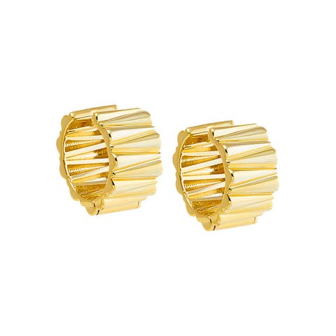 Solid Lined Wide Mini Huggie Earring