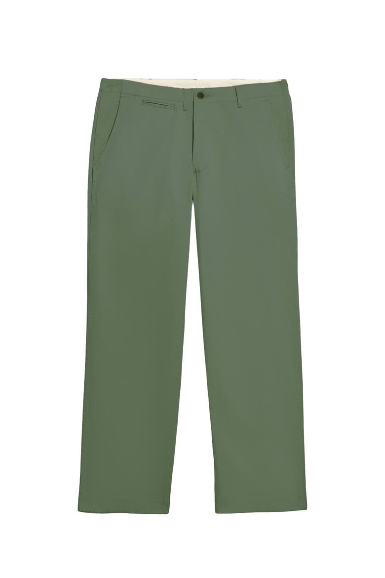 Officer Cotton Satin Chino Trousers, Main, color, GREEN