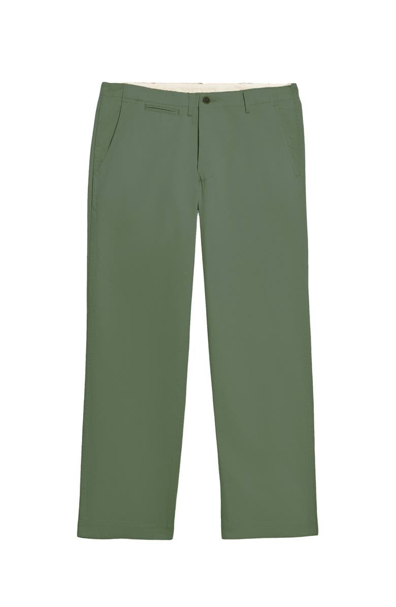 Fortela Officer Cotton Satin Chino Trousers, Main, color, Green