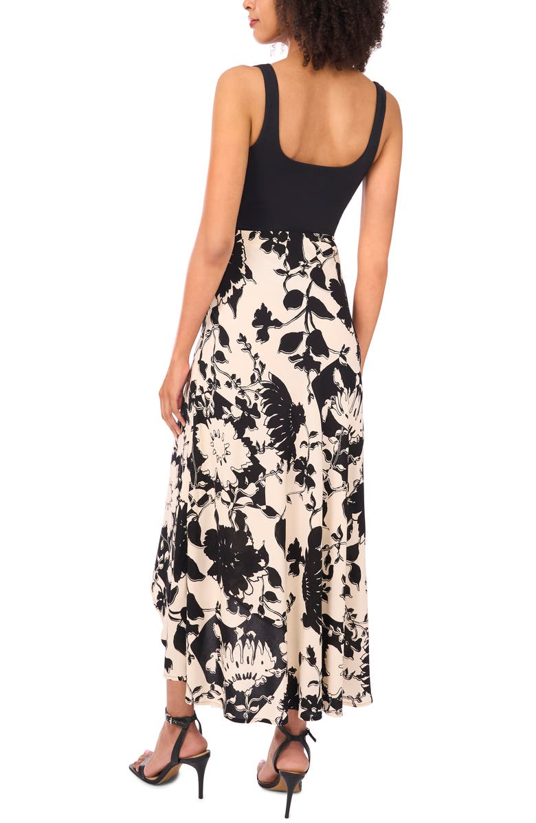 Halogen<sup>®</sup> Side Tie Wrap Maxi Skirt, Alternate, color, Rich Black Print