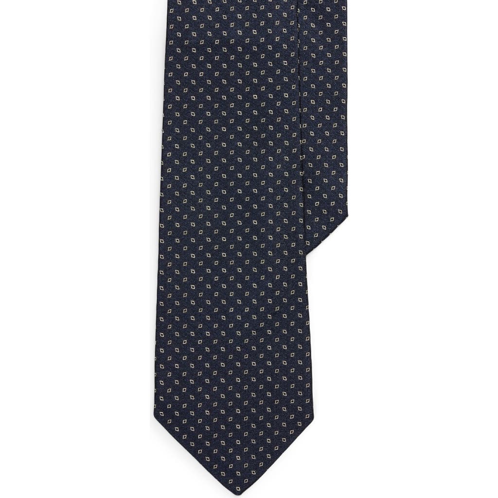 Ralph Lauren Purple Label Standard Macclesfield Silk Tie In Blue