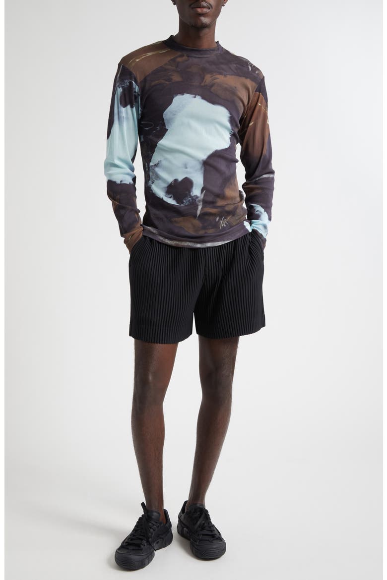 Agate Print Sheer Mesh Long Sleeve Shirt (Men) | Nordstrom