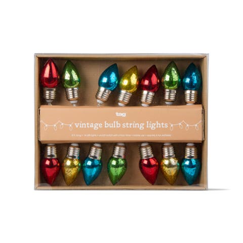 Vintage LED String Lights Multicolor Indoor Decorative 14 Count