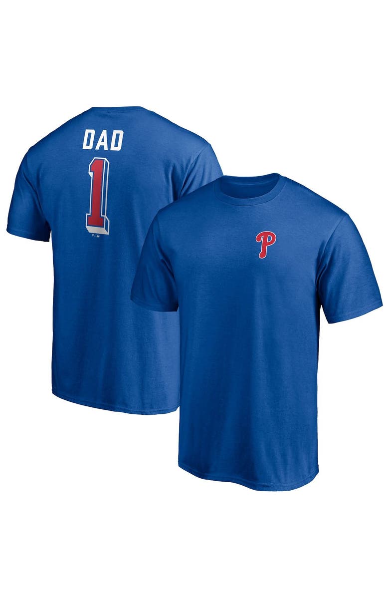 FANATICS Men's Fanatics Branded Royal Philadelphia Phillies Number One Dad Team T-Shirt, Main, color,