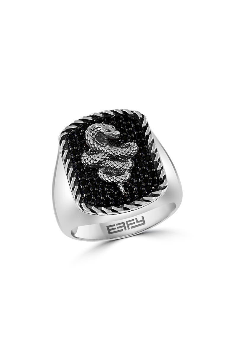 EFFY Black Spinel Snake Ring, Main, color,