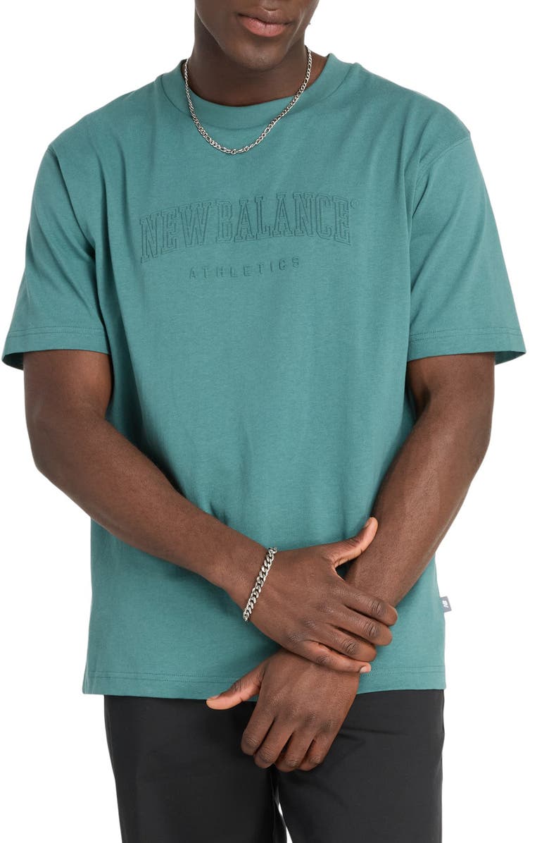 New Balance Embossed Varsity Cotton Graphic T-Shirt, Main, color, 