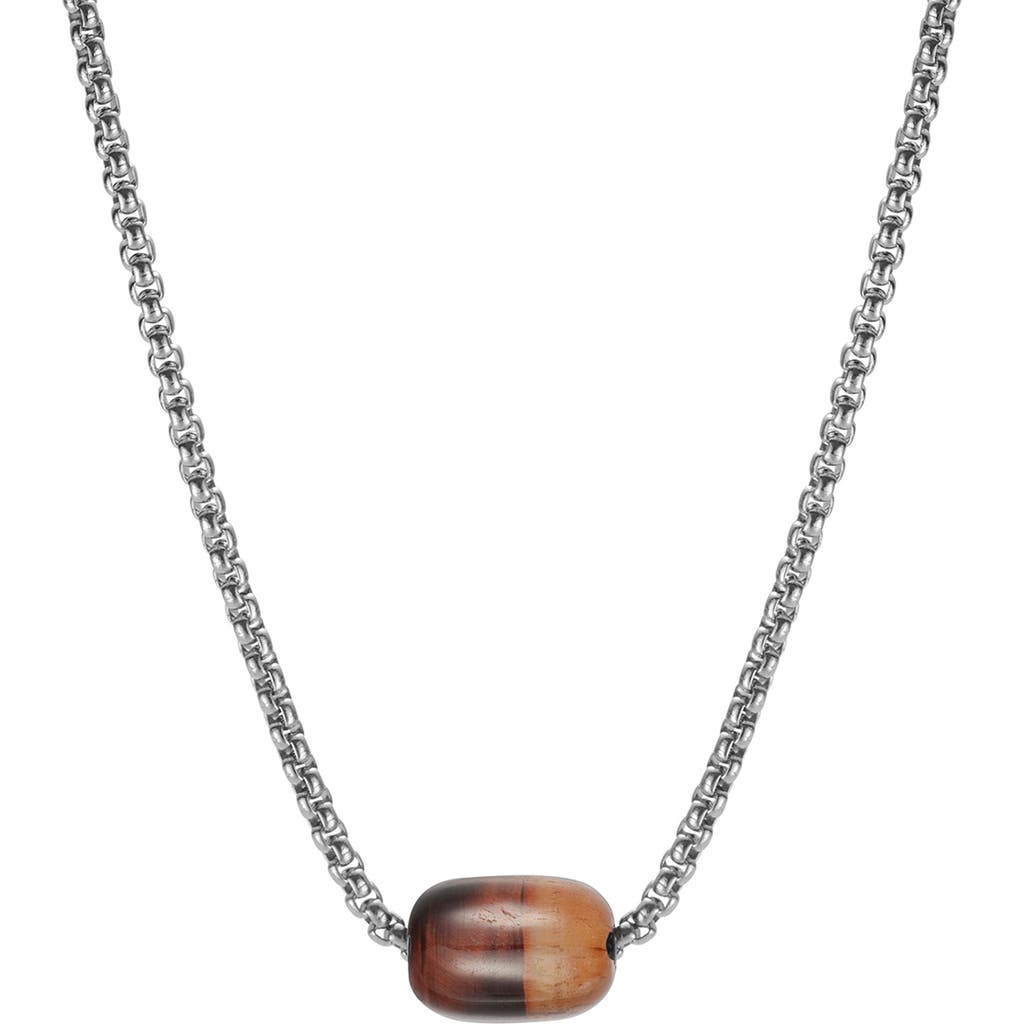Van Heusen Stainless Steel Semiprecious Stone Bead Pendant Necklace