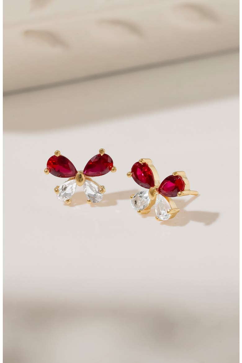 Goldtone Stud Earrings, Alternate, color, PINK