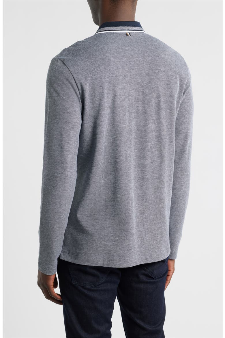 Pittman Long Sleeve Cotton Piqué Polo, Alternate, color, DARK BLUE