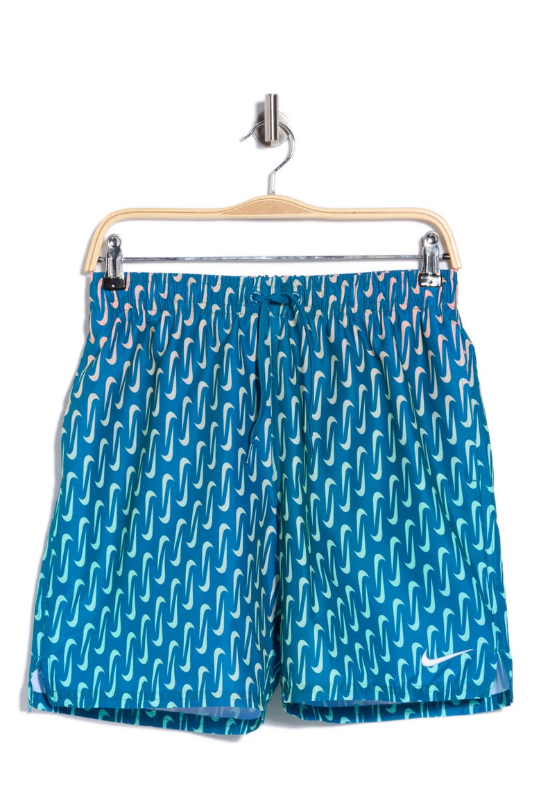 7-Inch Breaker Swoosh Swim Shorts, Alternate, color, GREEN ABYSS
