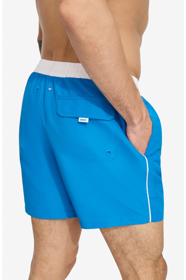Two-Tone Swim Trunks, Alternate, color, BLUE