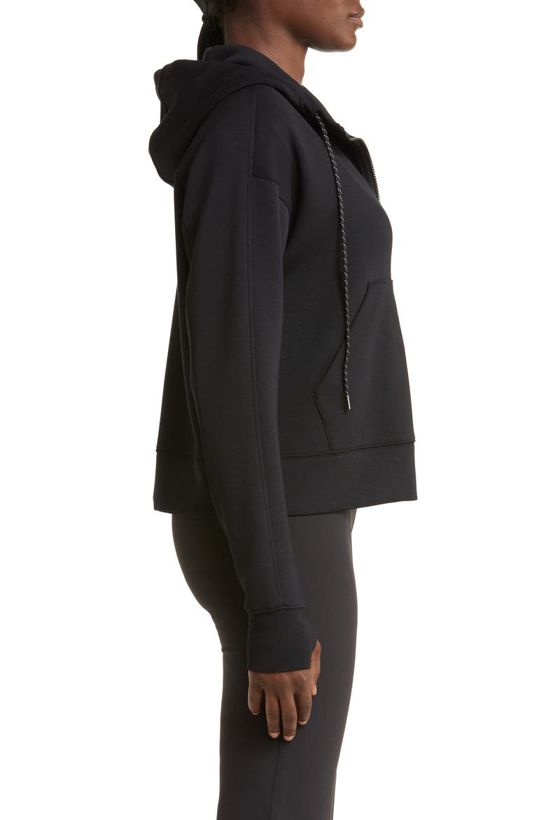 Intention Boxy Modal Blend Zip-Up Hoodie, Alternate, color, BLACK