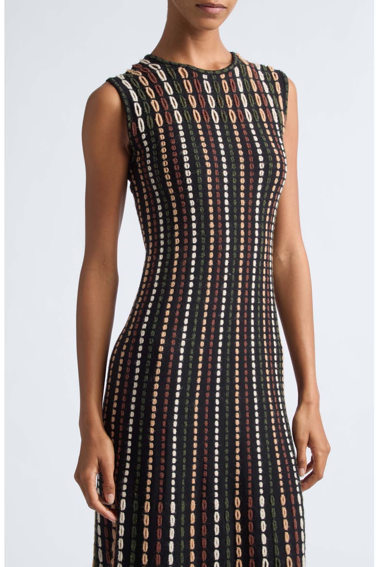 Amina Fringe Knit Midi Dress, Alternate, color, NOCTIS