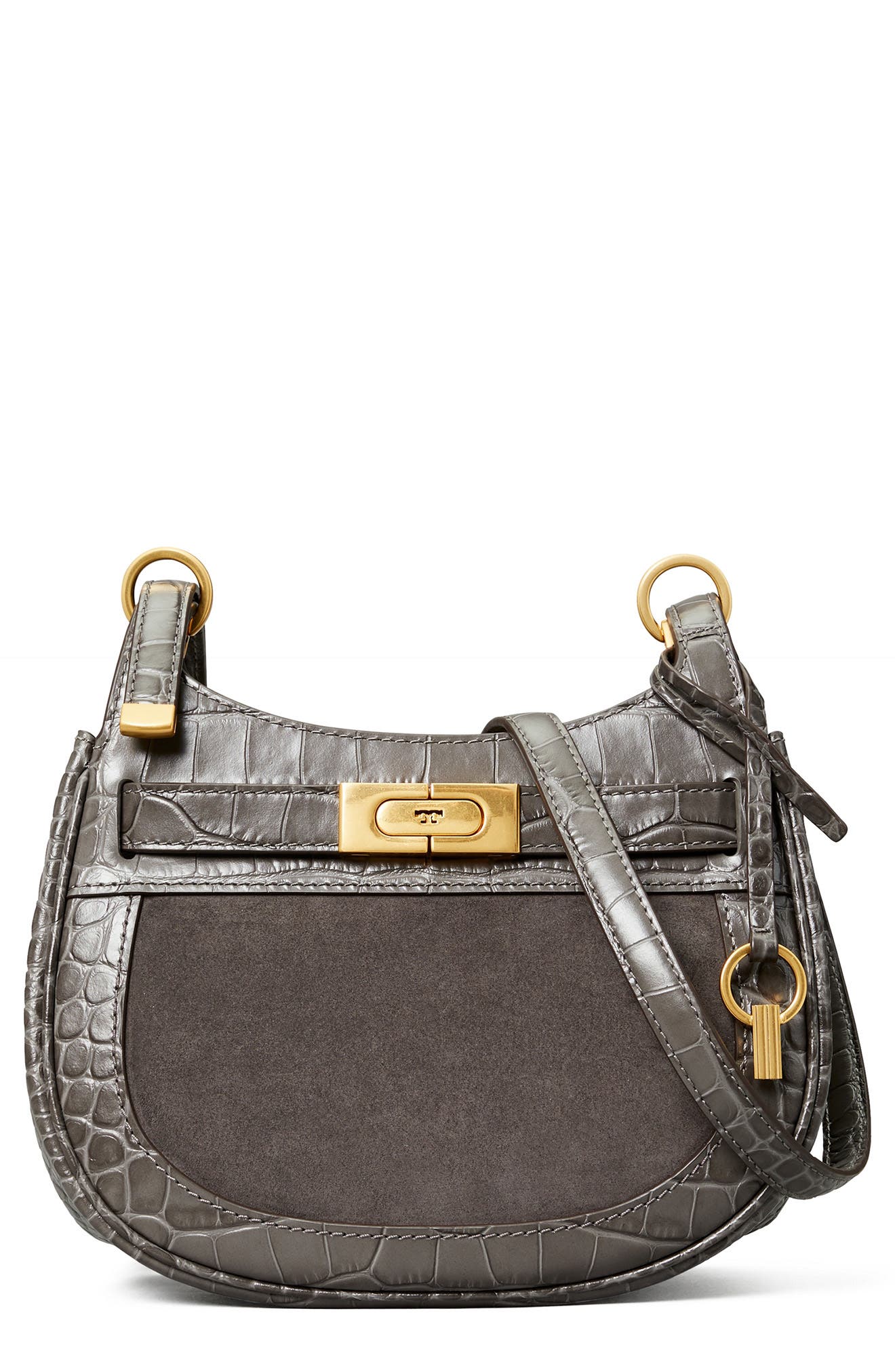 Tory Burch Lee Radziwill Embossed Crossbody Bag, Main, color, 