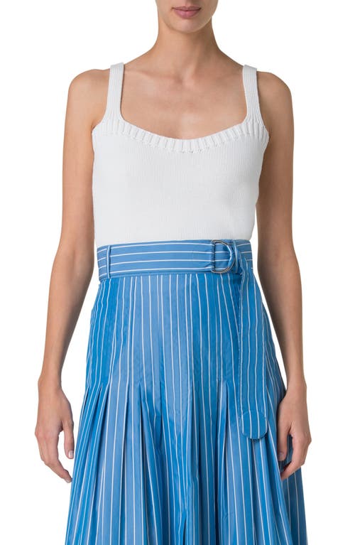 Akris Punto Chunky V-neck Sweater Tank In Cream