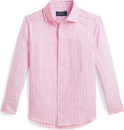 Polo Ralph Lauren Kids' Stripe Linen Button-Up Shirt