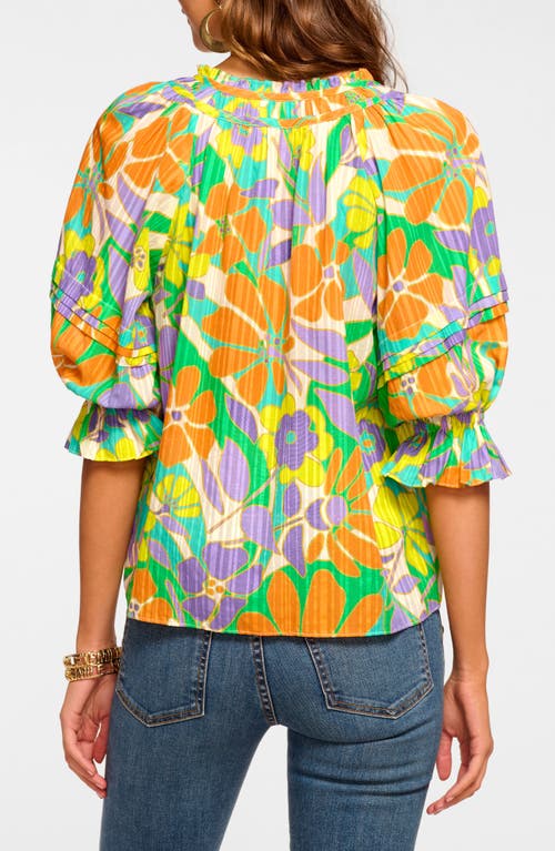 Shop Ramy Brook Trixie Puff Sleeve Top In Retro Garden