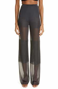 Paneled Sheer Mesh Pants