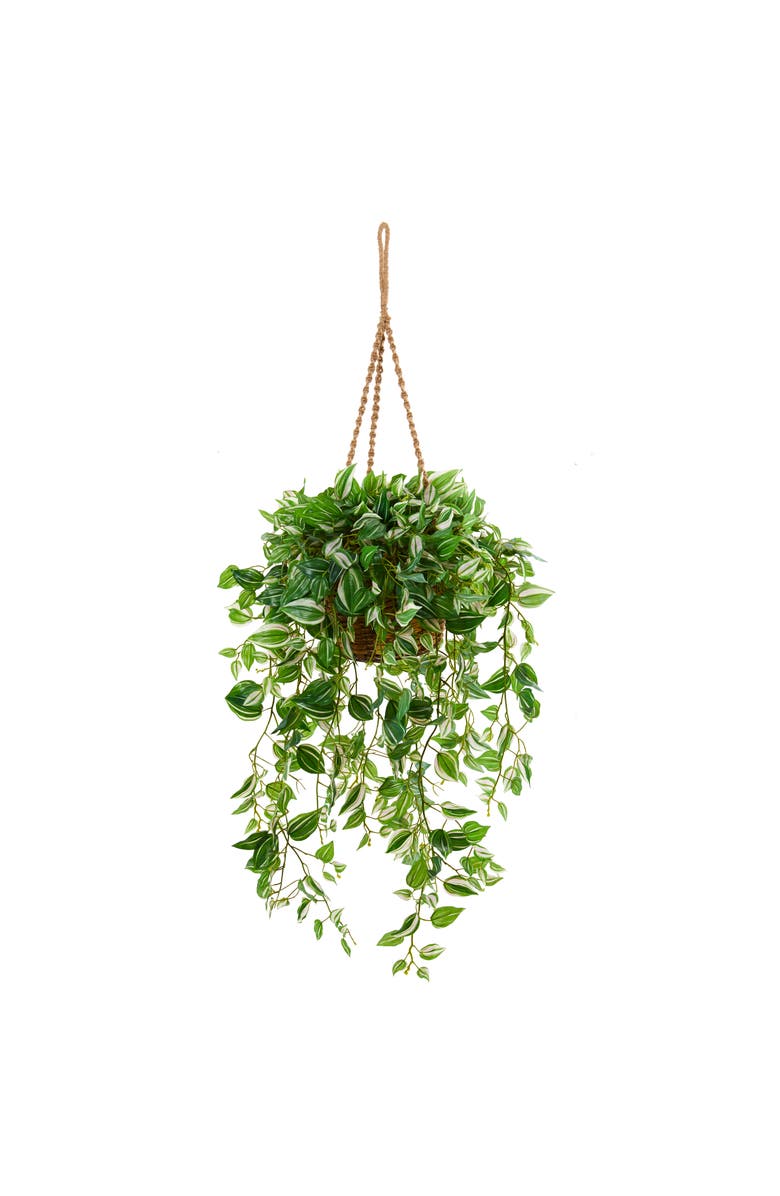 NEARLY NATURAL 51-in Wandering Jew Artificial Plant in Hanging Basket, Main, color, Green