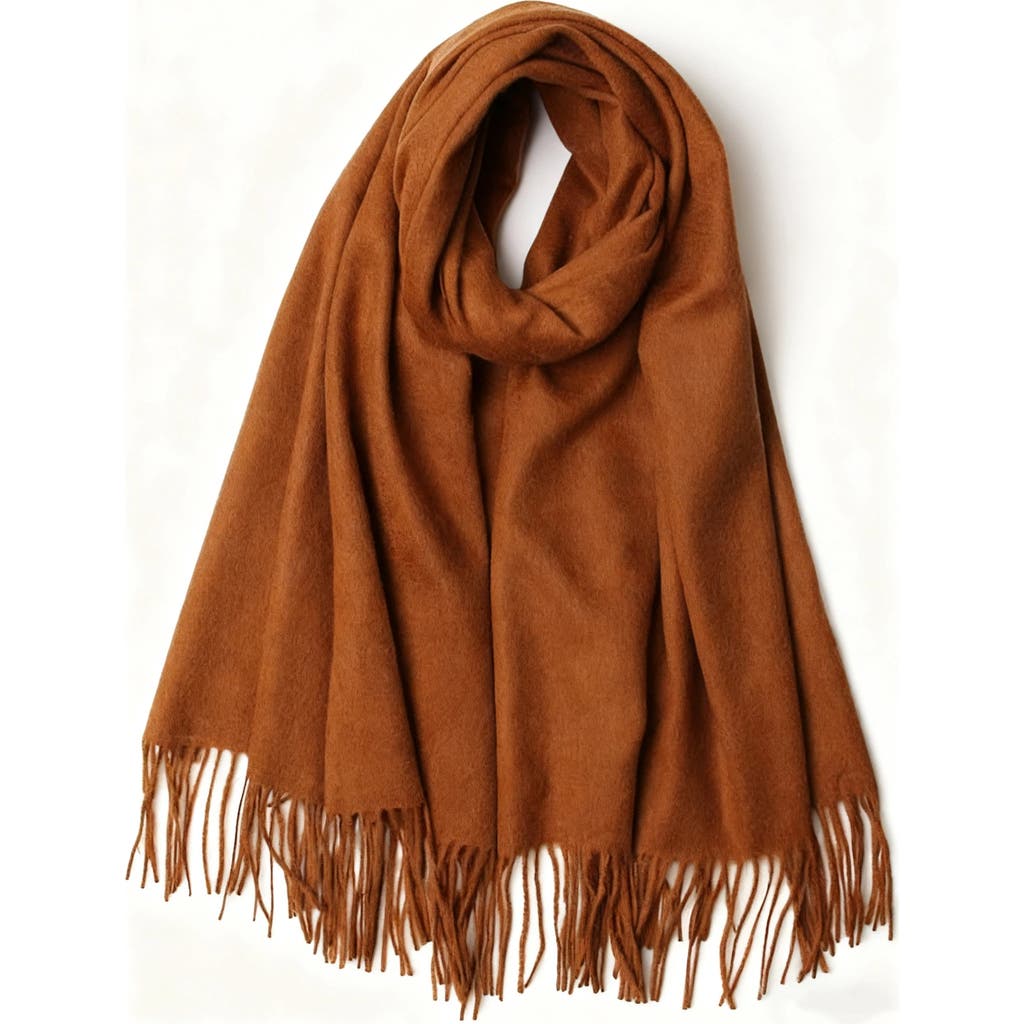 Silksilky Pure Wool Scarf Shawl In Brown