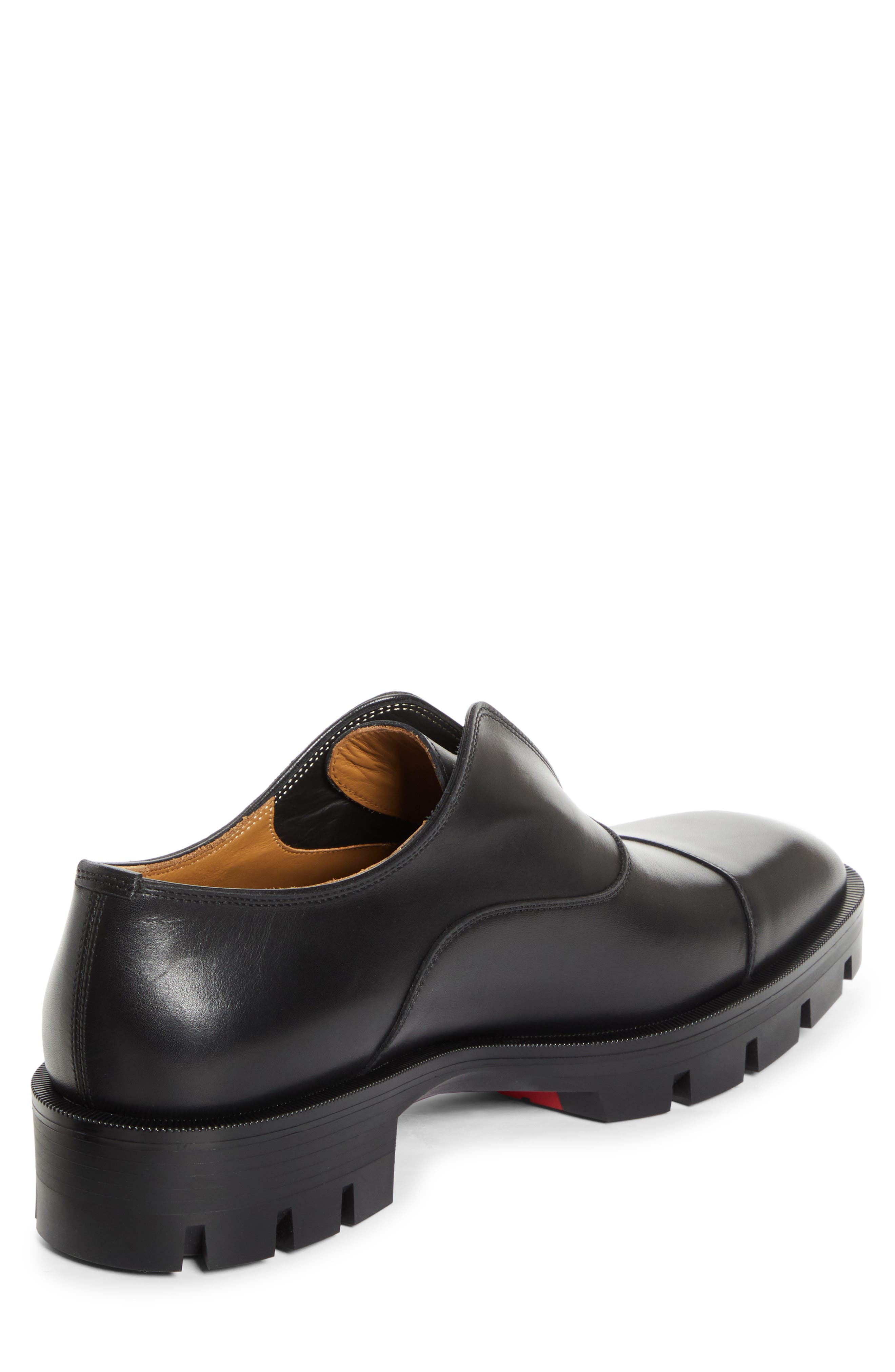 Christian Louboutin Alpha Lion Cap Toe Slip-On, Alternate, color, Black