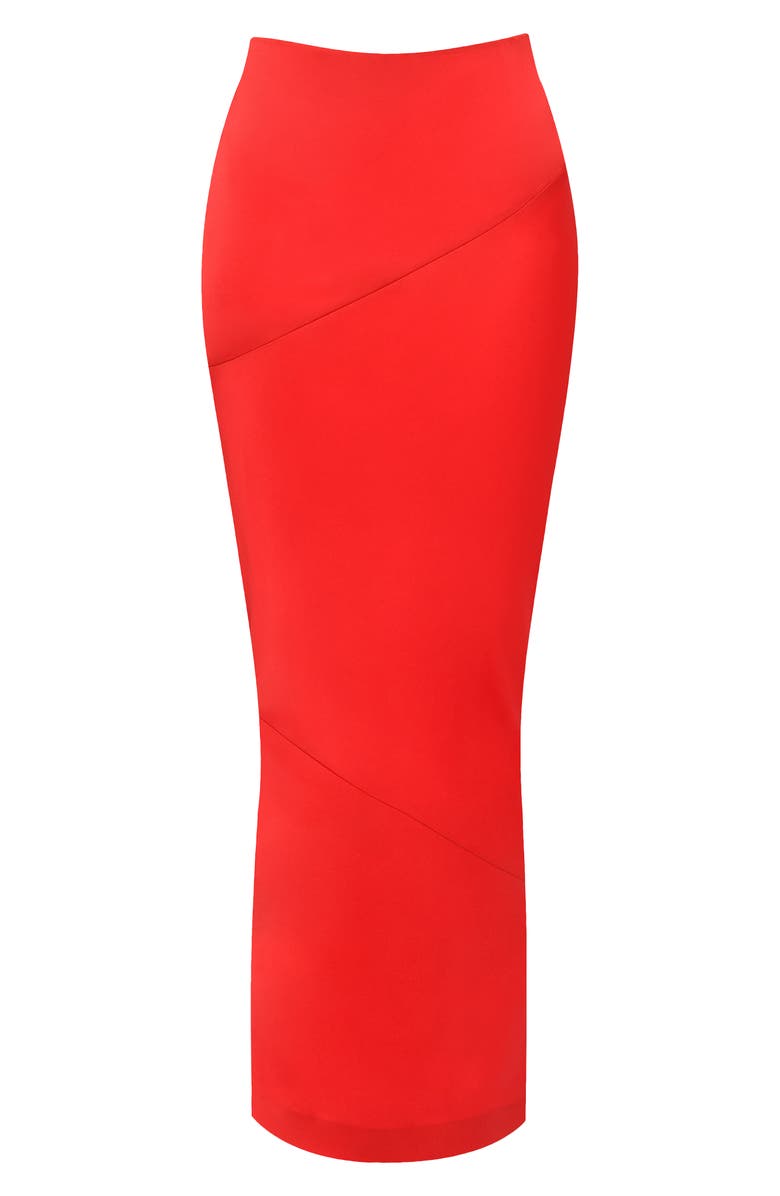 HOUSE OF CB Colette Satin Skirt, Alternate, color, Scarlet