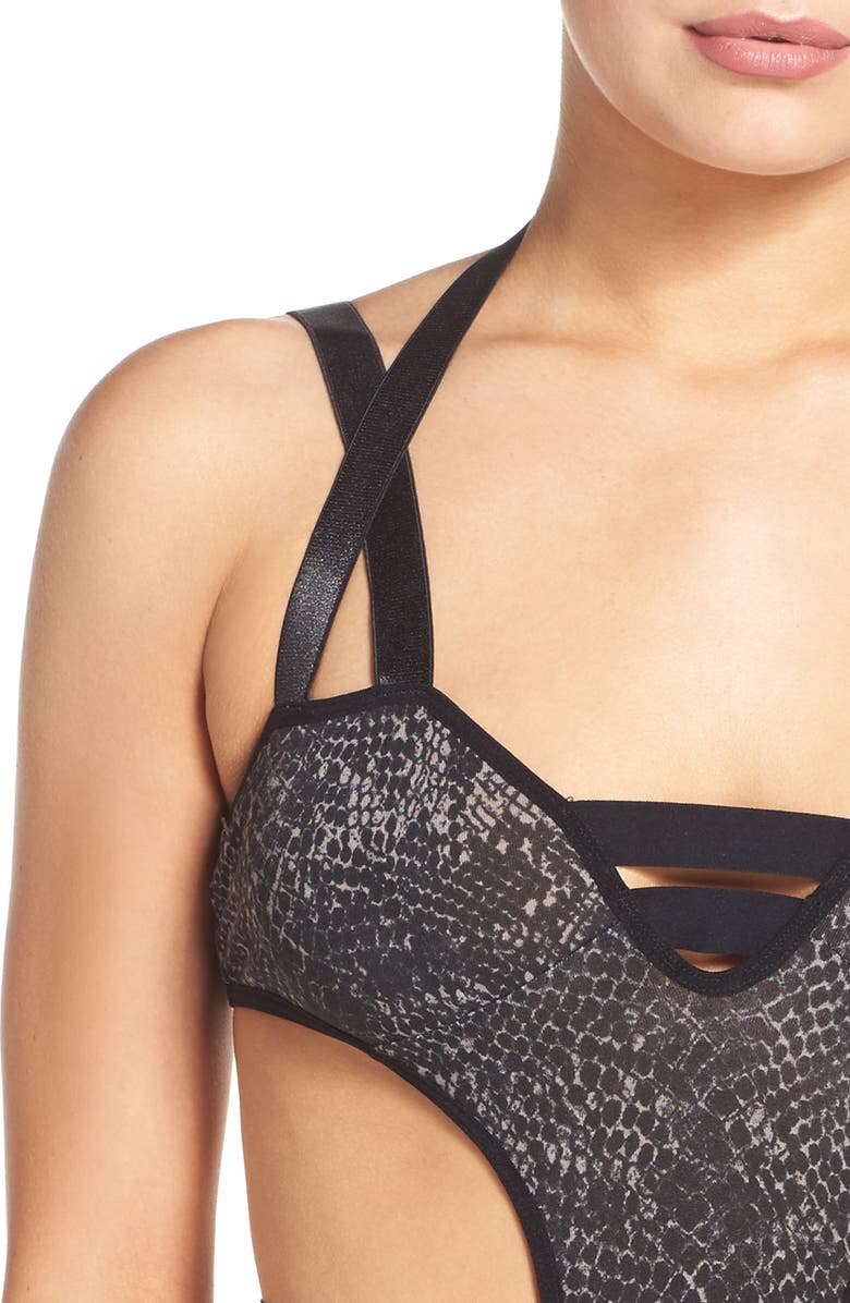 Hauty Sidewinder Cutout Teddy, Alternate, color, 