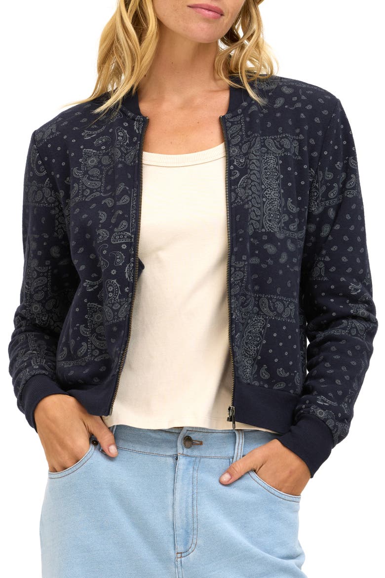 Maida Classic Paisley Bomber Jacket, Main, color, GALAXY