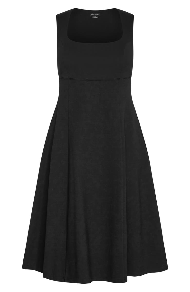 City Chic Maci Stretch Ponte Fit & Flare Midi Dress, Alternate, color, Black