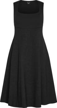 City Chic Maci Stretch Ponte Fit & Flare Midi Dress