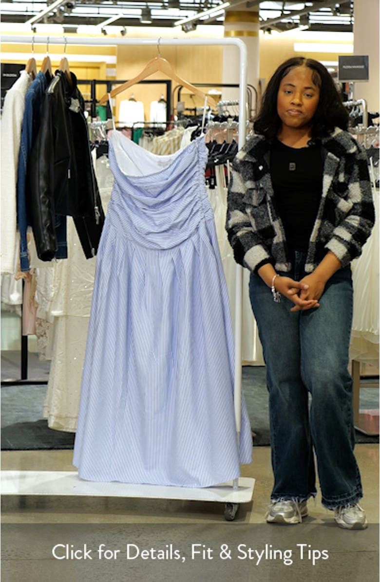 Avalee Stripe Strapless Maxi Dress, sales video thumbnail