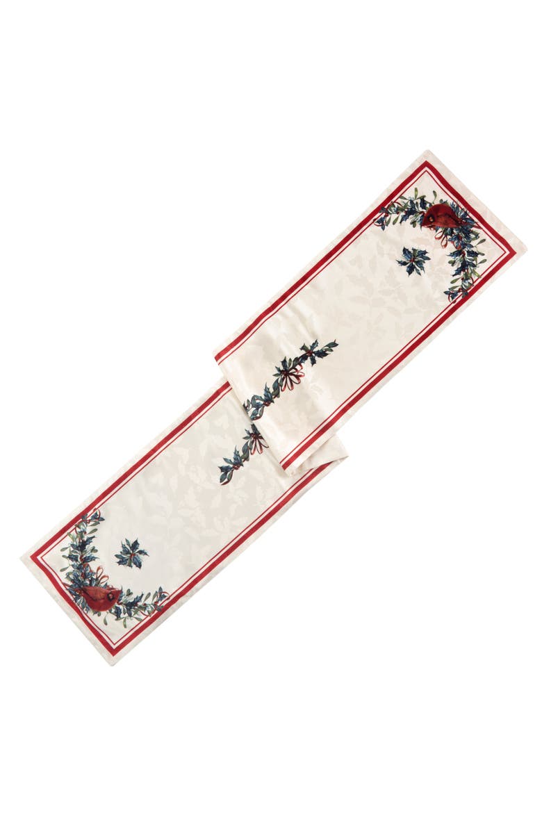 Holiday Winter Greetings Reversible Table Runner, Multicolor - 14" W X 70" L, Main, color, Multicolor