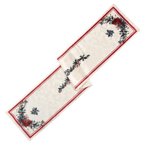 Holiday Winter Greetings Reversible Table Runner, Multicolor - 14" W X 70" L