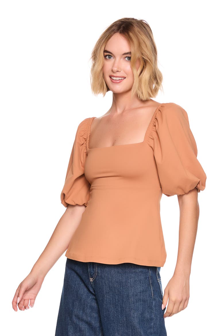 Puff Sleeve Top, Alternate, color, CARAMEL