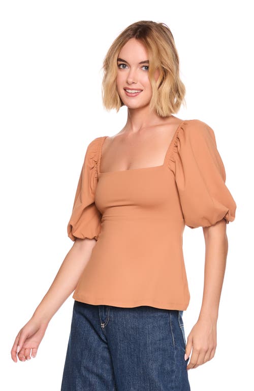 Susana Monaco Puff Sleeve Top In Brown