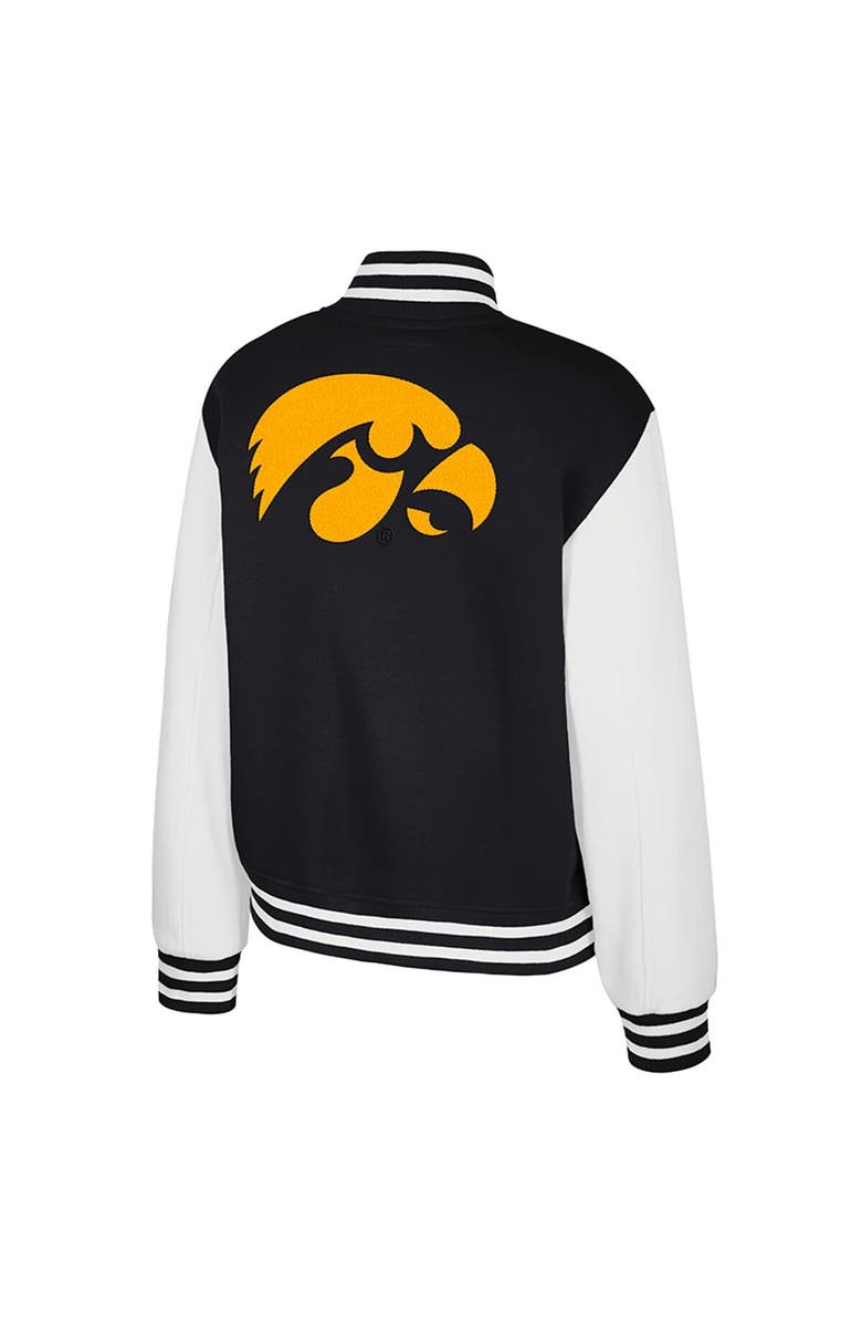 COLOSSEUM Women's Colosseum Black Iowa Hawkeyes French Baguette Full Snap Fleece Jacket, Alternate, color, Black