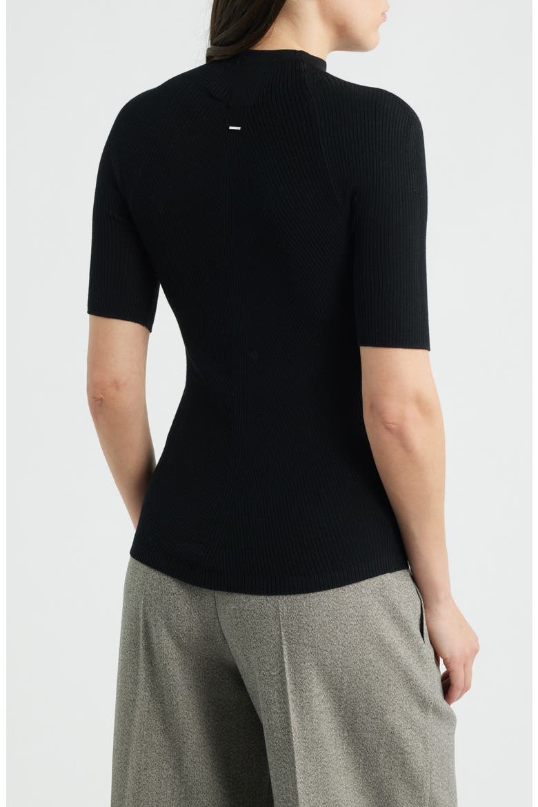 Faleri Virgin Wool Rib Sweater, Alternate, color, BLACK