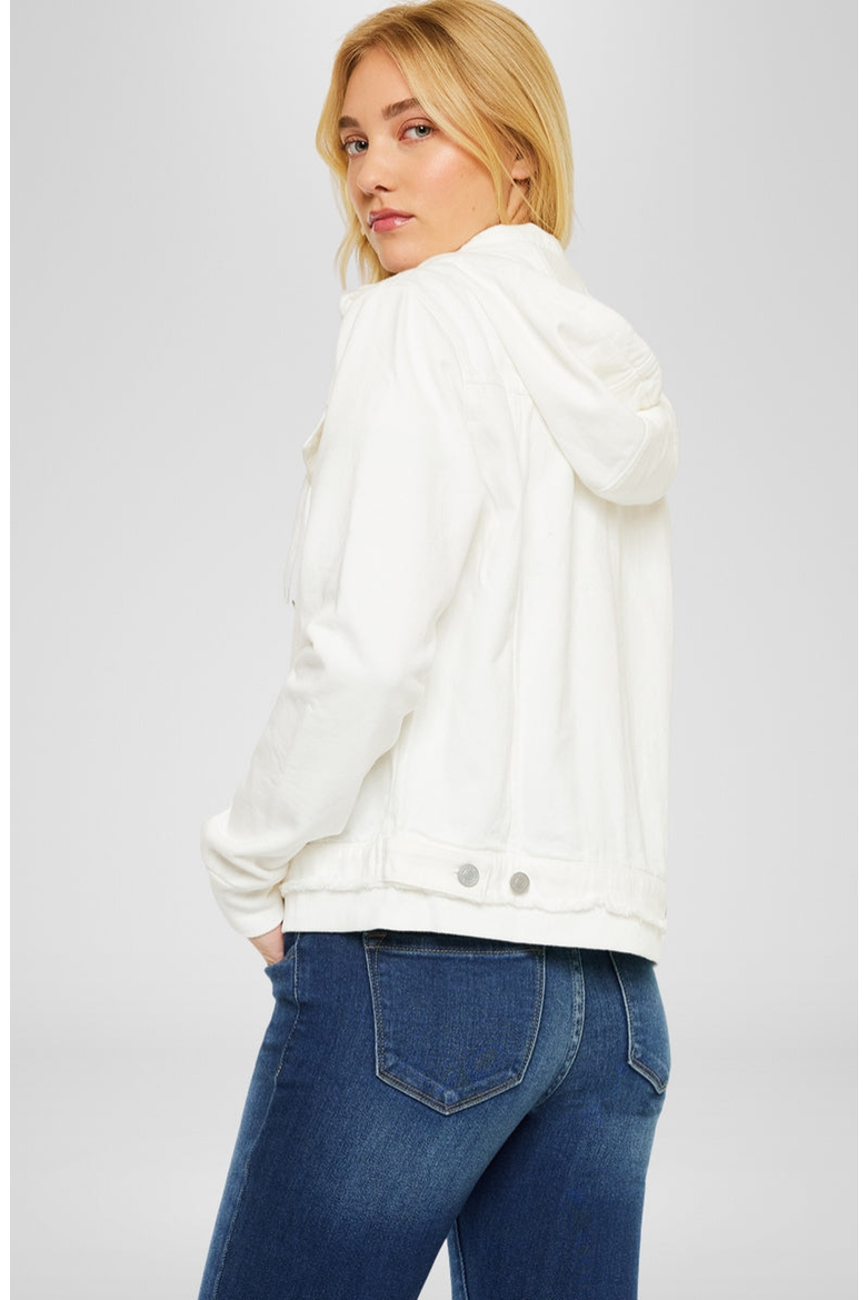 Eleni Rigid Denim Hooded Jacket, Alternate, color, White