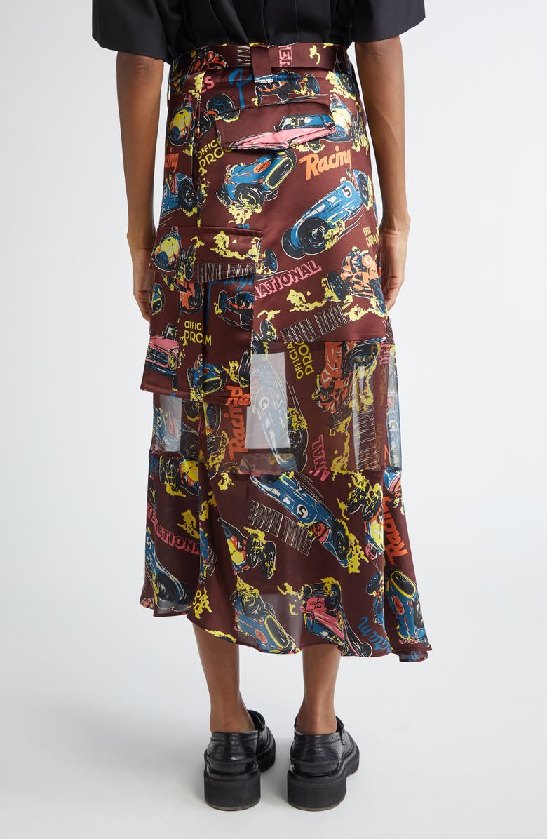 Sacai Race Car Print Belted Cargo Skirt, Alternate, color, 