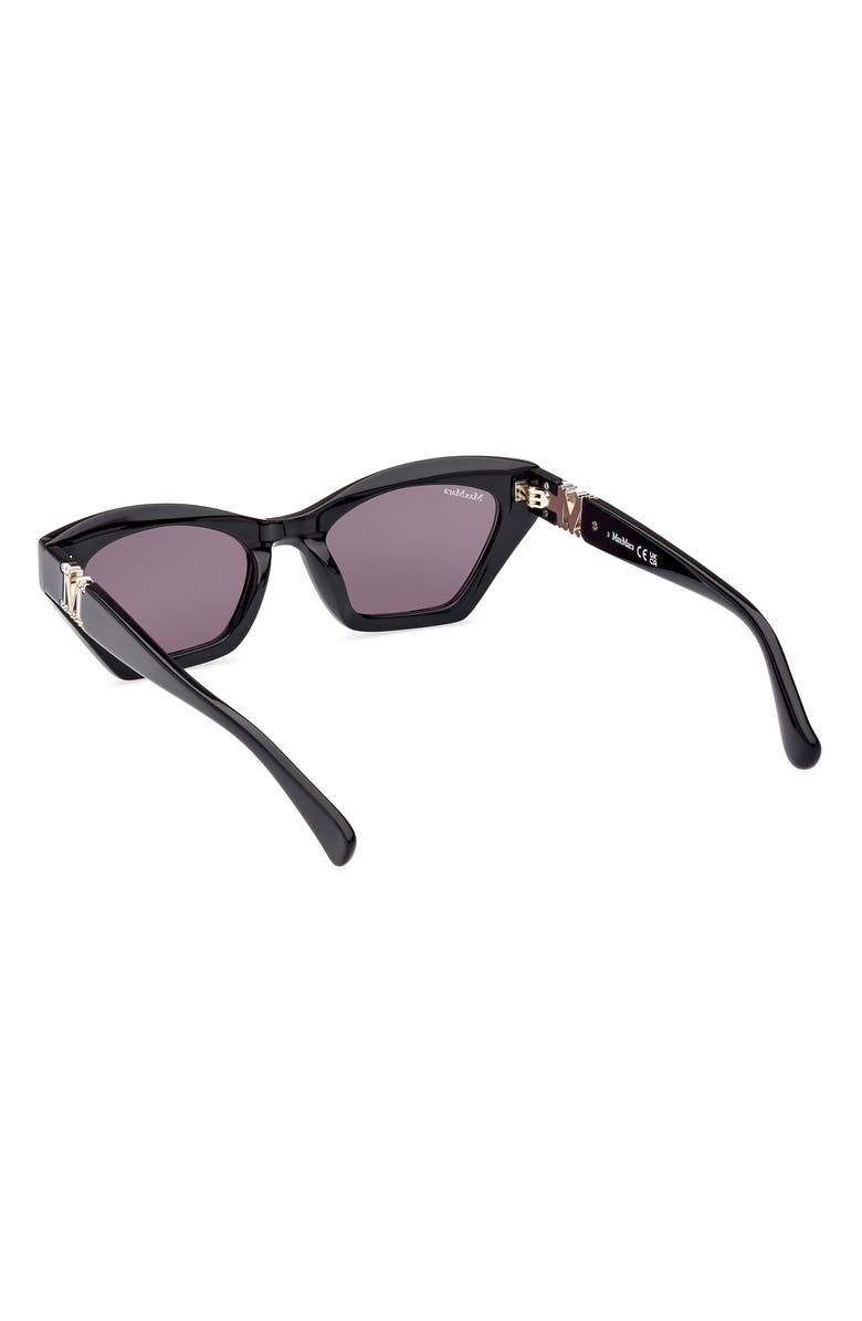 Max Mara 52mm Cat Eye Sunglasses, Alternate, color, Shiny Black / Smoke