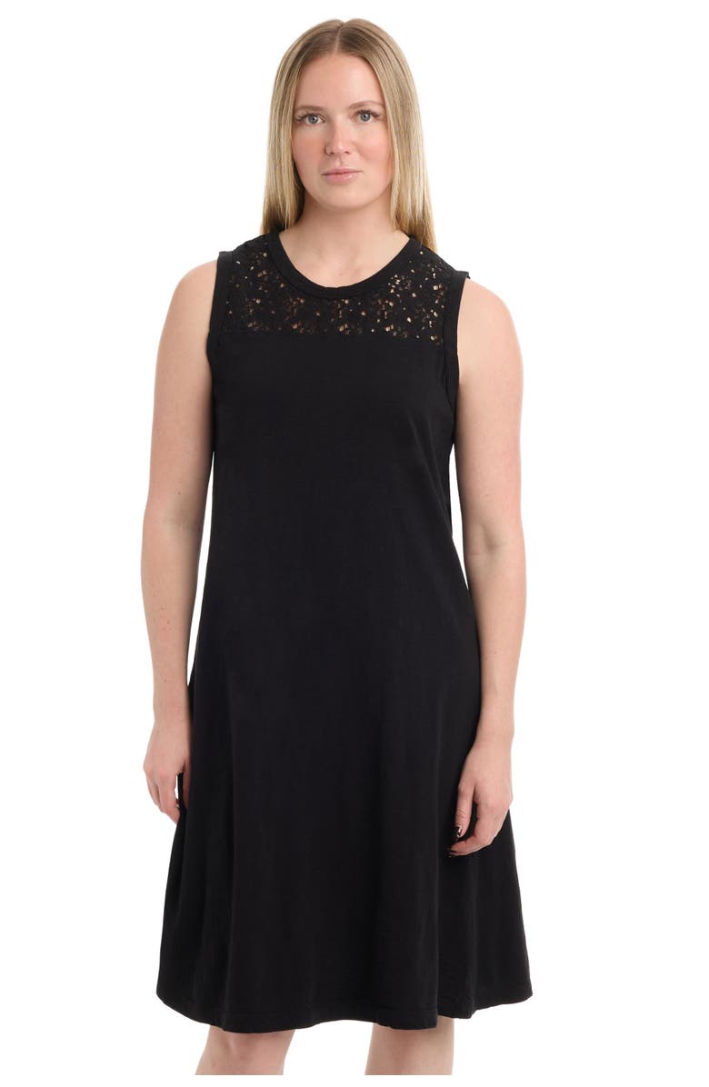 Wilt Sleeveless Lace Yoke Dress, Main, color, Black
