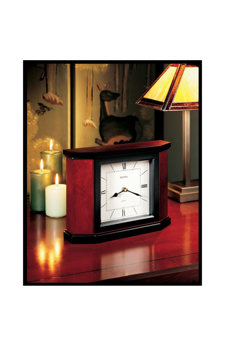Bulova Clocks kBulova Clocks Holyoke Tabletop Clock, Alternate, color, Dark Brown
