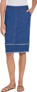 Lysse Evelina Fringe Denim Midi Skirt