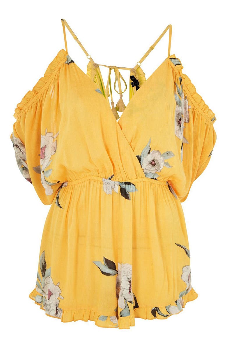 Topshop Posie Off the Shoulder Romper, Main, color, 