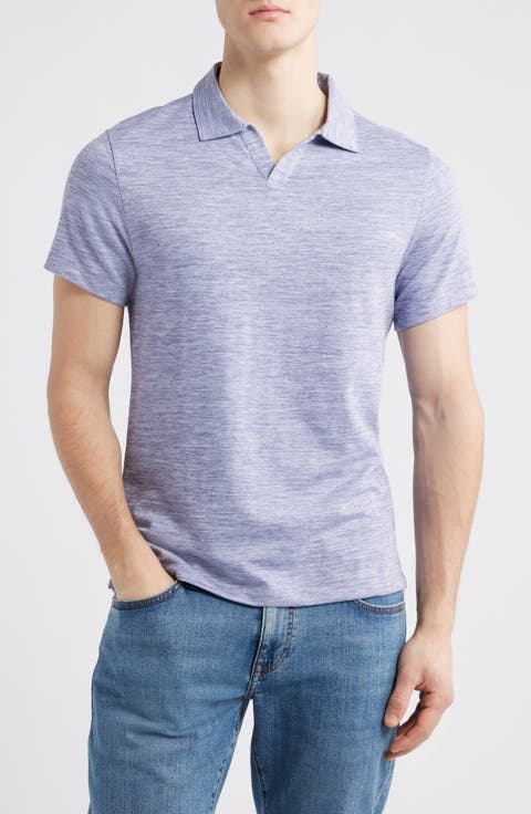 Martel Slim Fit Herringbone Jacquard Johnny Collar Polo